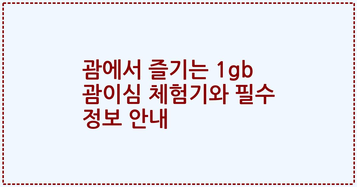 괌에서 즐기는 1gb 괌이심 체험기와 필수 정보 안내